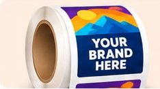 Roll of colorful custom product labels