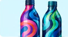 Bottles wrapped in vibrant custom shrink sleeves