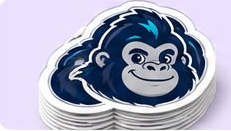 Stack of die-cut gorilla stickers